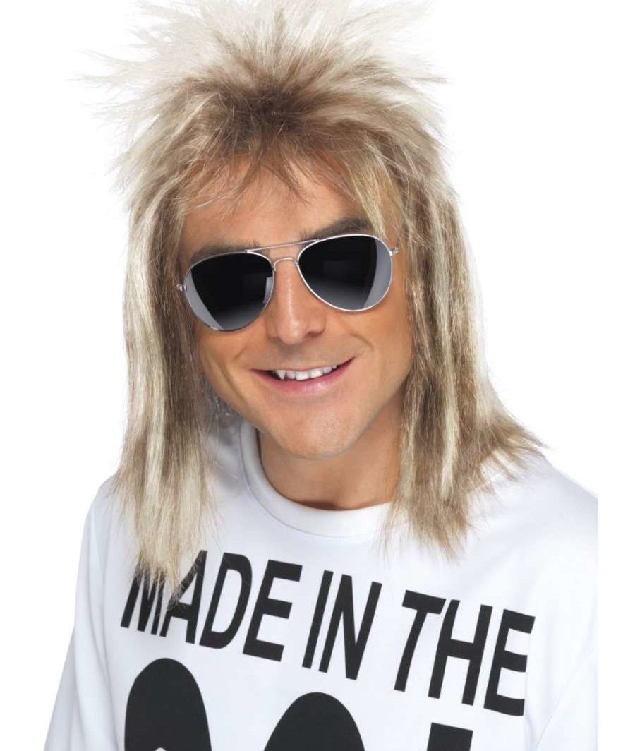80's Ash Blonde Mullet Wig