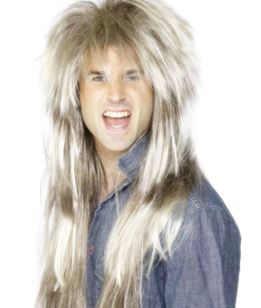80's Blonde + Brown Mega Mullet Wig