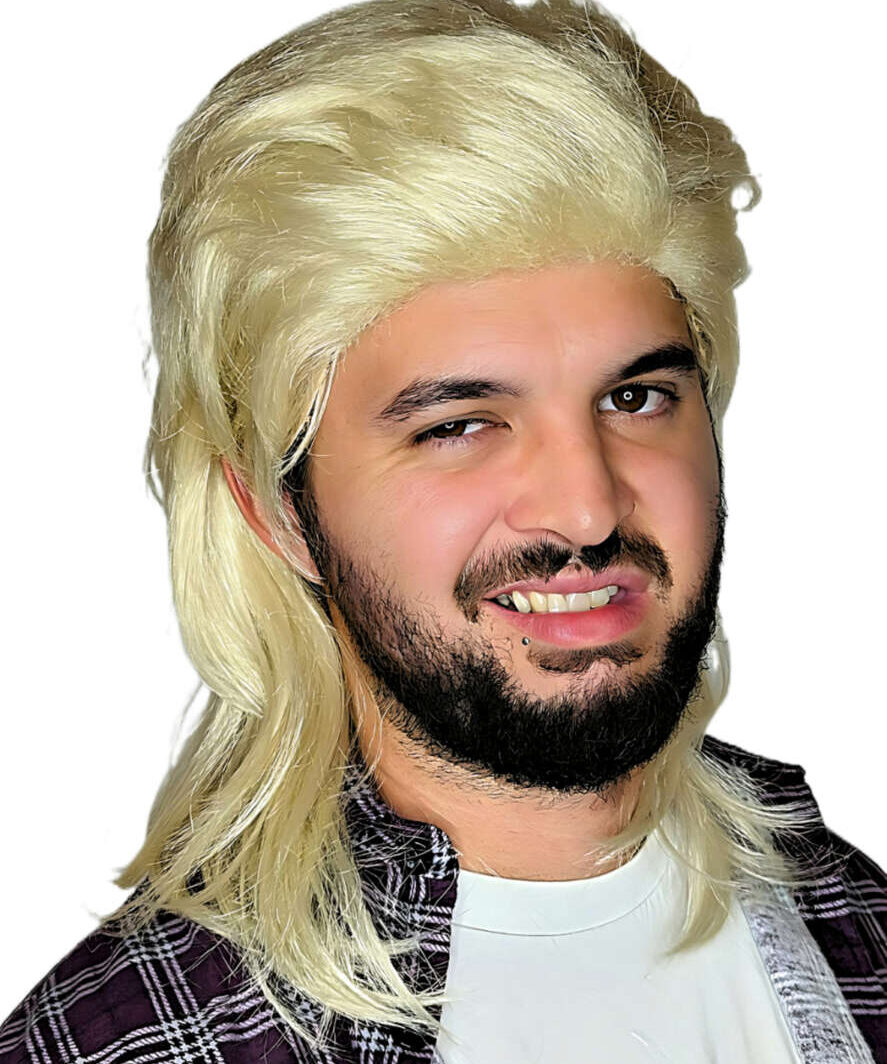 Blonde Bogan Mullet Wig