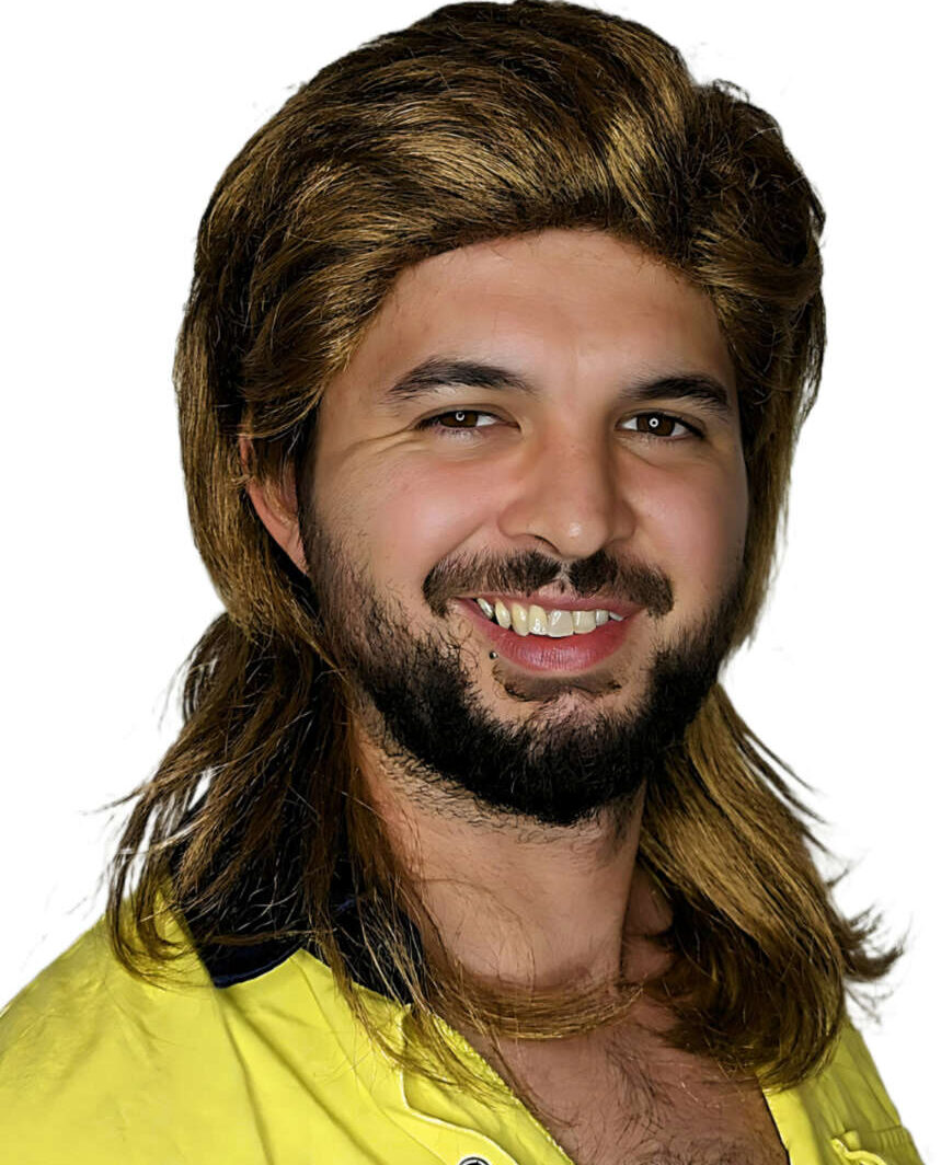 Brown Bogan Mullet Wig